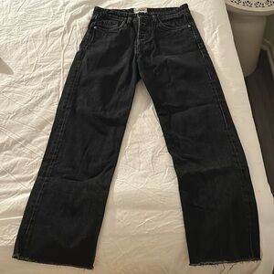 Zara dark wash jeans 
Straight/wide leg 
Size 2